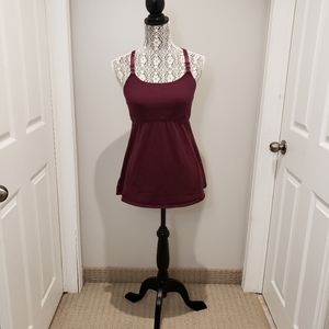 Suiek Maternity / Nursing Tank Top, Adjustable Straps, Maroon, Cotton, Size M